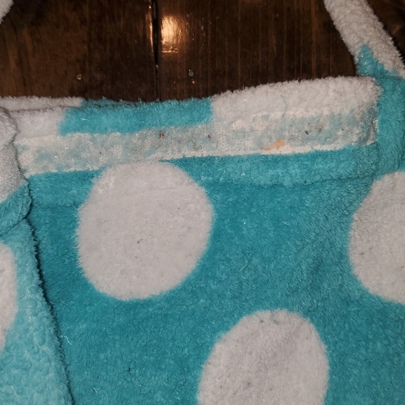 Copacabana aqua with white polka dots cover up, towel, robe XL - Picture 5 of 11